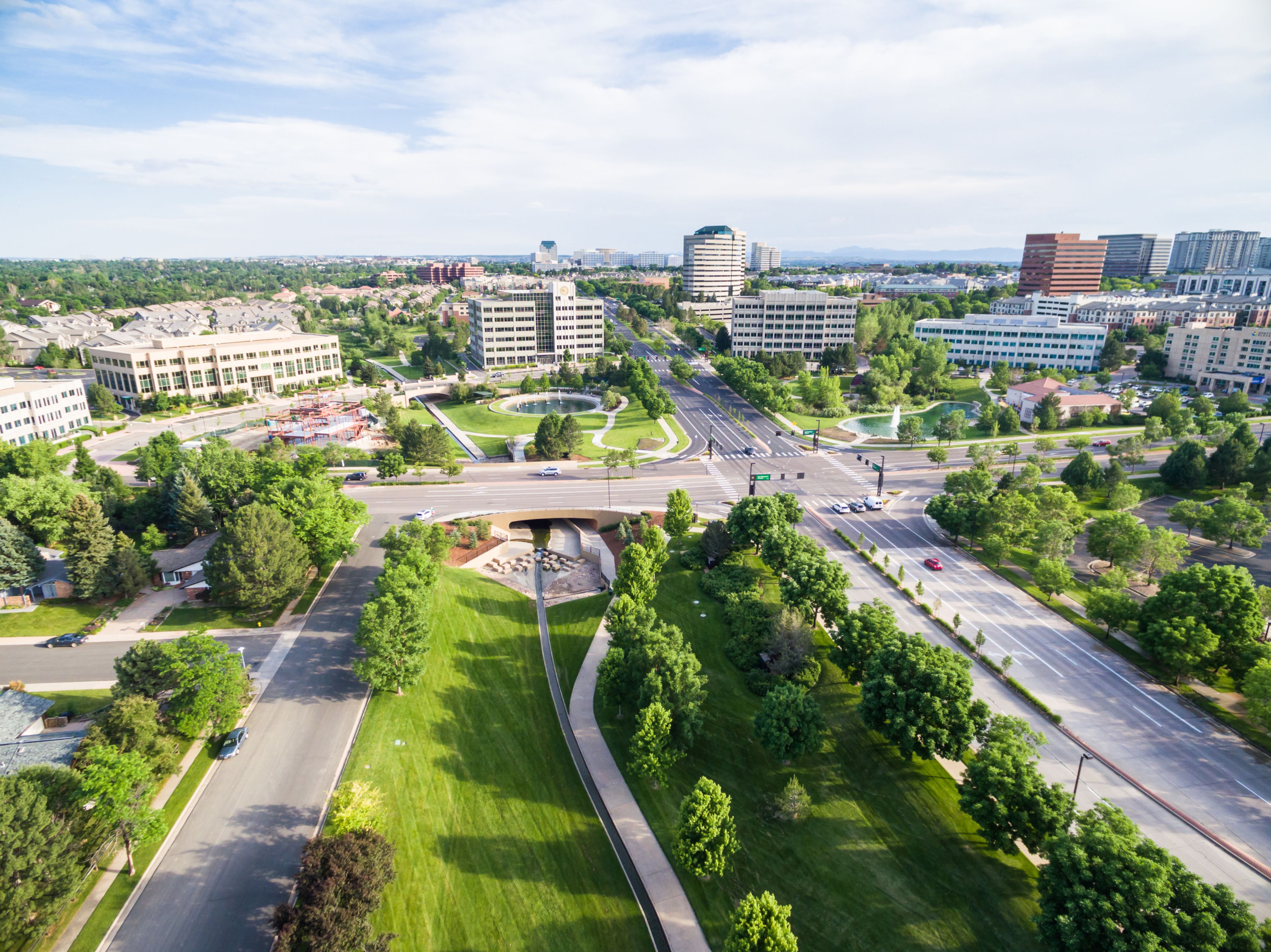overhead image of the denver tech center